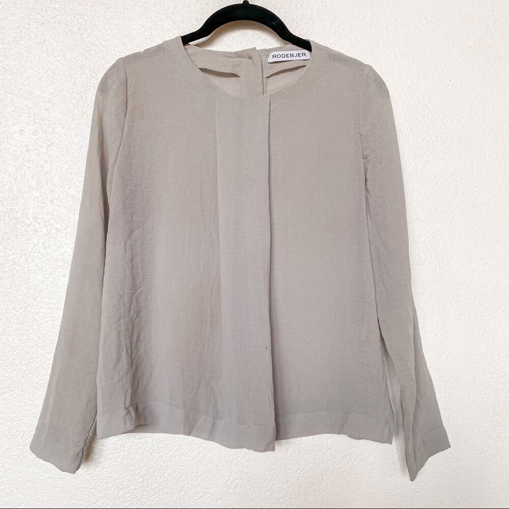 Rodebjer Sheer Pleat Front Button Back Blouse Siz… - image 1